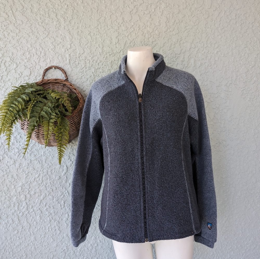 Kuhl alpaca fleece jacket full zip jacket blue